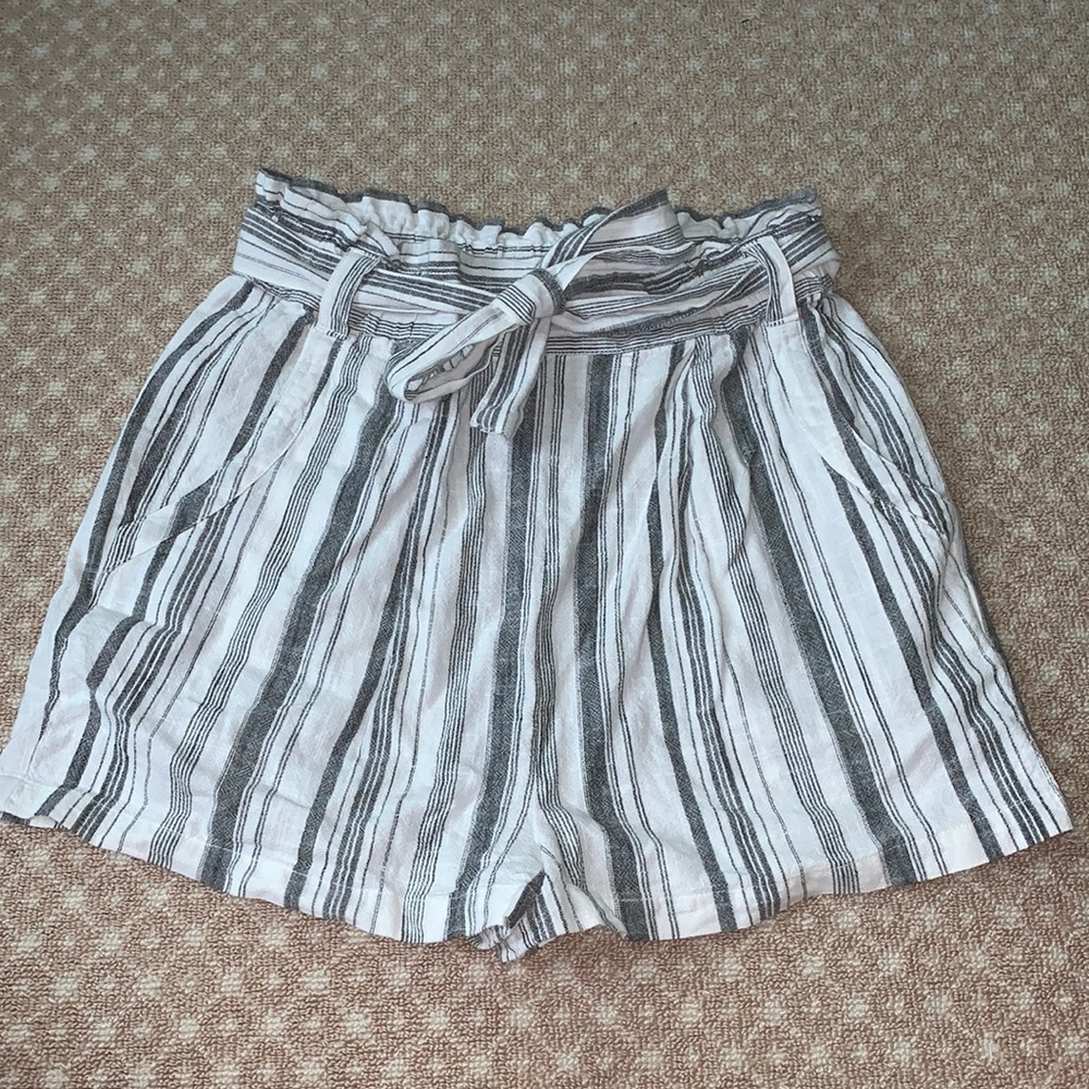 Forever 21 Striped Paper-bag Shorts